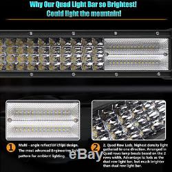 10D Quad-Row 3000W 52Inch LED Light Bar Flood Spot Car Driving VS 50''/54'