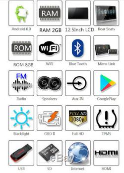 12.5HD 1080P 2GB+8GB Android 6.0 Car Headrest Rear Seat Monitor Wifi 3G/4G HDMI