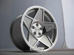 16 3sdm 0.05 silver cut Alloy Wheels 4 STUD CLIO/POLO/CIVIC/MINI/MAZDA/NISSAN