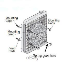 16 Universal Slim Electric Radiator Cooling Fan Push Pull 12V 80W Mounting Kit