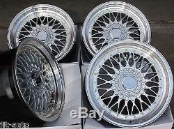 17 Rs Silver & Polished Style Deep Dish Alloy Wheels 4x100 Euro Style 17 Inch 3