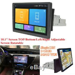 1DIN Rotatable Screen 1+16GB Car Stereo Radio Navi GPS WiFi 3G 4G Mirror Link BT