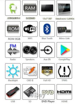 2 Pcs HD Android 7.1 Quad-Core RAM 2GB ROM 8GB Car Headrest Monitors DVD Players