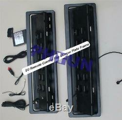 2 x Car Flip License Plate Frame Swap Shift Turn Blinds withRemote For EU Vehicles
