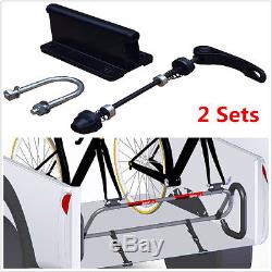 2pcs Bicycle Quick Release Fork Mounts For Pickup Truck Bed Mount Rack Carrier