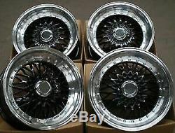 4 x 17 BBS RS STYLE ALLOY WHEELS TO FIT FORD FIESTA FOCUS 4X100/108 BLACK POL