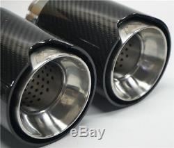 4x Real Carbon Fiber Auto Exhaust Pipe Muffler End Tips For Car 63mm-103mm Gloss