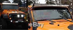52 300W 28500lm LED Light Bar Offroad Spot Flood For Jeep Boat ATV SUV Truck