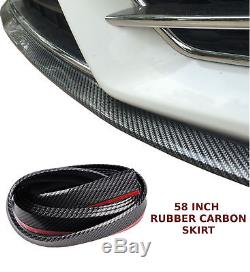 58 Carbon Front Bumper Spoiler Lip Skirt Protector Rubber Splitter Guard Vxl2