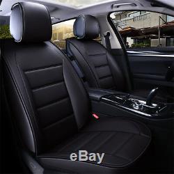 5D Luxury 5Seat Car Interior Full Surrounded Luxury PU Leather Seat Covers Black