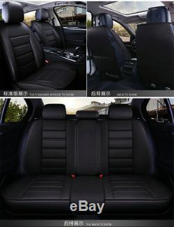 5D Luxury 5Seat Car Interior Full Surrounded Luxury PU Leather Seat Covers Black