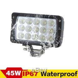 6X 45W LED Work Lights Floodlight Waterproof 12V 24V Truck Tractor Van Trailer