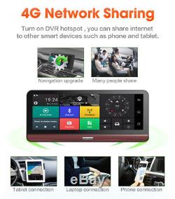 7.84 HD 4G WIFI Car DVR GPS Navigation Android 5.0 Dash Cam + Rear View Camera