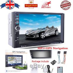 7 HD 2 Din Car Bluetooth MP5+GPS Navigation FM TV Touch MP3 Player Radio Stereo