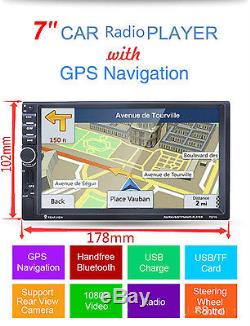 7 HD 2 Din Car Bluetooth MP5+GPS Navigation FM TV Touch MP3 Player Radio Stereo