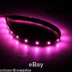 8pcs Purple 15 LED Car Grille Flexible Light Strip Interior Atmosphere Lamp SMD