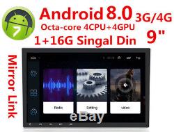 9 Singal Din 8 Core WIFI 3G/4G Car Stereo Radio MP5 Player TPMS Mirror Link