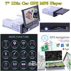 Android8.1 1Din 7 Retractable HD Touch Screen BT Car GPS Navigator MP5 Player