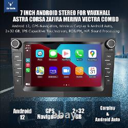 Android 12 Carplay Radio Stereo 2+32G GPS RDS For Vauxhall Astra Corsa C Antara