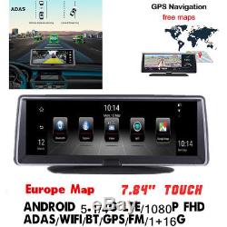 Android 5.1 4G 7.84 Full Touch Nav GPS Vehicle Recorder BT WIFI FM Free EU Map