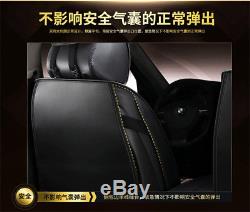 Automotive Car 5-Seat Cover Red& Black PU Leather +Ice Silk Breathable Washable