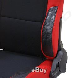 BLACK & RED RECLINING BUCKET CAR SEATS FOR VAUXHALL ASTRA INC SRi/GSi/VXR
