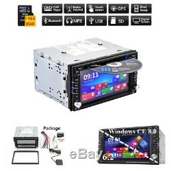 BT GPS Car Stereo HD DVD CD Player 6.2 Double 2Din Radio In-Dash +EURO Map Card