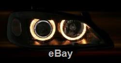 Black Angel Eye Projector Headlights Headlamps Vauxhall Opel Astra G Mk4 Mk 4