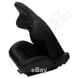 Black Pvc Leather Eff Reclining Bucket Car Seats For Vauxhall Astra
