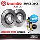 Brembo Xtra Front Vented High Carbon Drilled Brake Disc Pair Discs X2 09.7629.1x