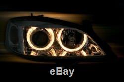 Clear Angel Eye Projector Headlights Headlamps Vauxhall Opel Astra G Mk4 Mk 4