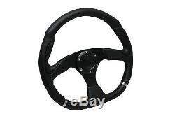 D1 BLACK D-SHAPED Steering Wheel + Quick Release boss kit BLACK