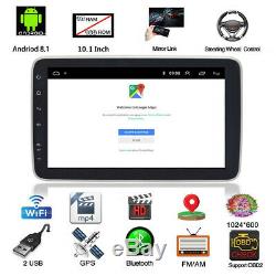 Double 2Din 10.1In Android 8.1 Bluetooth Car Radio Stereo MP5 Player GPS SAT NAV
