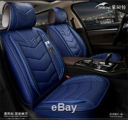 Durable 6D Microfiber Leather Car Seat Cover Cushions Blue Styling Accessories