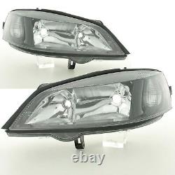 For Vauxhall Astra G MK4 Headlights Black Coupe Hatchback 1998-2004 Pair