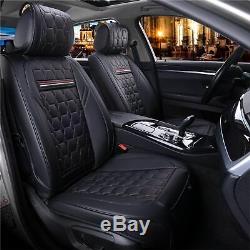 Full Set Black Luxory Car Seat Covers Leatherette Universal Dog Pet Protector