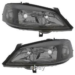 Headlights Vauxhall Astra G Mk4 1998-2004 Black Inner Headlamps Left & Right