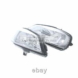 Headlights Vauxhall Astra G Mk4 1998-2004 Chrome Inner Headlamps Left & Right