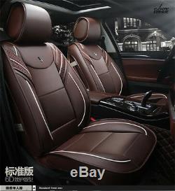 Luxury 6D Full Surrounded Front+Rear Cushion 5-Seats Brown cushion seat covers