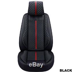 Luxury Black PU Leather Universal Car Seat Covers Full Seat Covers Breathable