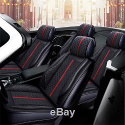 Luxury Black PU Leather Universal Car Seat Covers Full Seat Covers Breathable