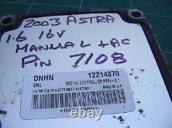 Mk4 Vauxhall Astra 1.6 Z16XE ECU set + Pin Code DNHN 12214870 HSFI 2.1 Ecm Kit