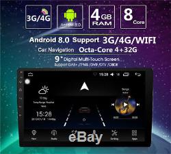 Octa-Core Android 8.0 9 Car Stereo Radio 4GB +32G DAB 4G Wifi GPS Nav SWC