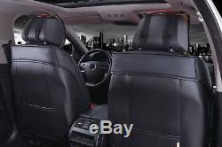 Universal Black Seat Covers Full Set Pu Leather Car Van Motorhome Bus Mpv