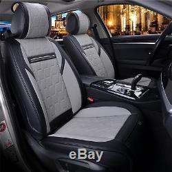 Universal Full Car Seat Covers Set Protectors Grey Black Leatherette Lux