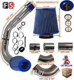 Universal Performance Cold Air Feed Pipe Air Filter Kit Blue 2103bf-vxl2