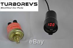 Universal Triple Smoked Digital Gauge Pack Boost Oil Pressure Voltage Dials 37mm