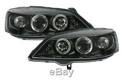 Vauxhall Astra G Mk4 98-04 Black Angel Eye Halo Projector Headlights Lamps Pair