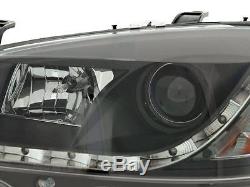 Vauxhall Astra Mk4 G 1998-2004 Black Drl Devil Eye R8 Projector Headlights Pair