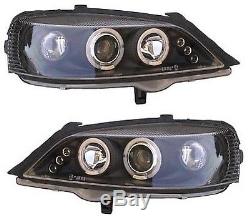 Vauxhall Astra G 1998-2004 DRL Black Angel Eye Car Headlights